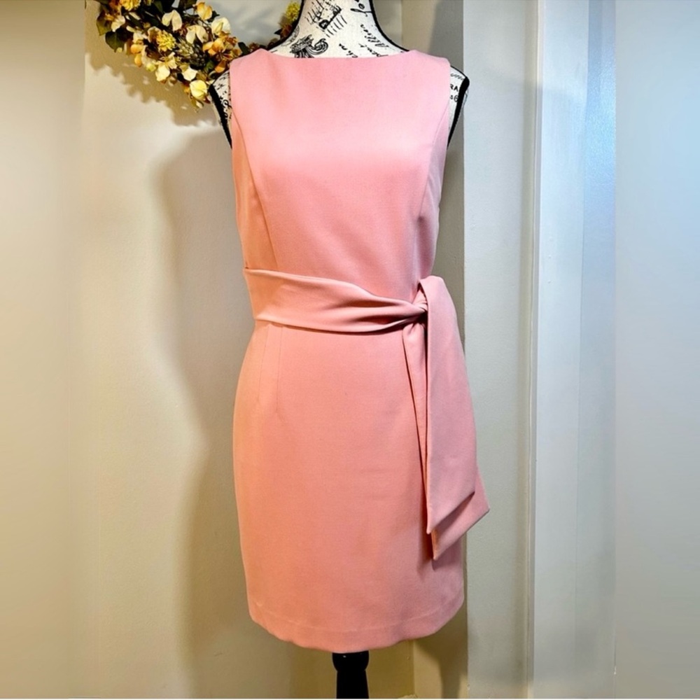 ALICE + OLIVIA Virgil Blush Pink Bateau Neck Tie Waist Dress Sz 4🧡 - Picture 11 of 11